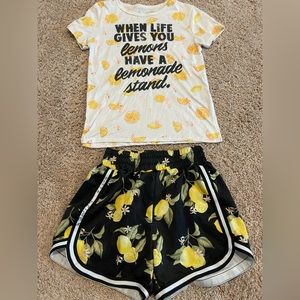 Girls Lemons Tshirt and Lemons Shorts